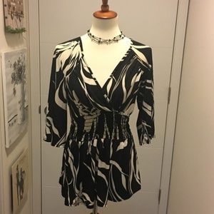 Olivia Moon surplice flowered top